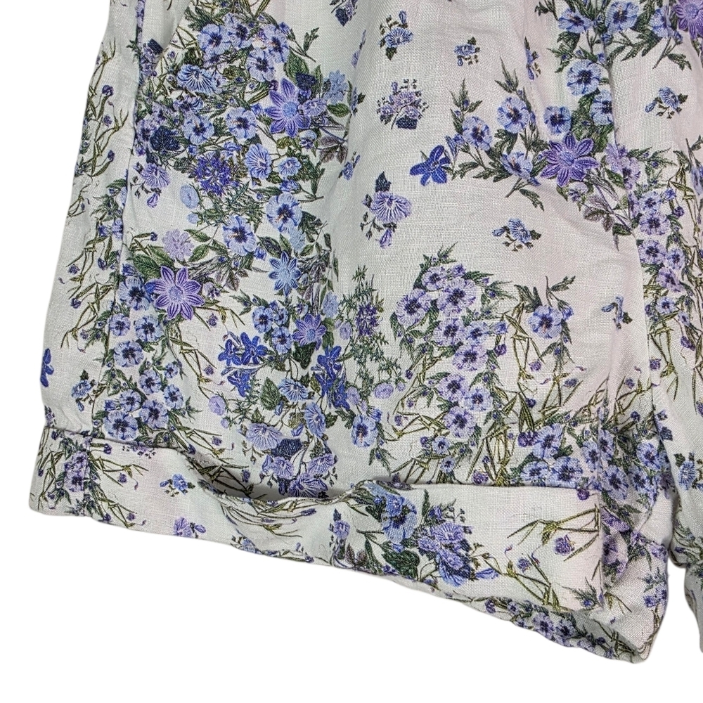 & Other Stories White Floral High Waist Belted Shorts - Picture 3 of 15